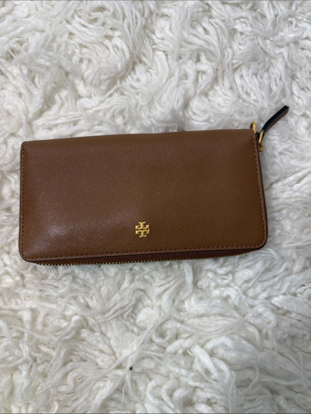 Tory Burch Chestnut Brown Zip-Around Continental Wallet